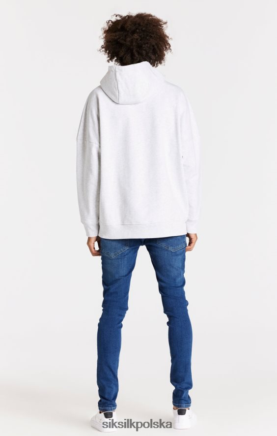 mężczyźni strój 4TPF563 SikSilk niebieskie jeansy slim fit z przetarciami