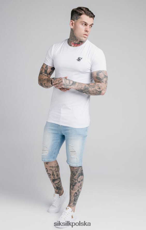 mężczyźni strój 4TPF583 SikSilk niebieskie, postarzane, dżinsowe krótkie spodenki