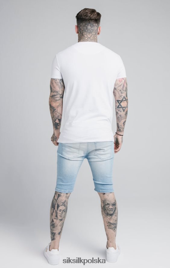 mężczyźni strój 4TPF583 SikSilk niebieskie, postarzane, dżinsowe krótkie spodenki