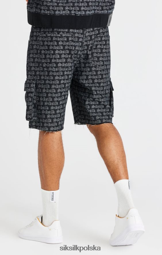 mężczyźni strój 4TPF604 SikSilk Czarne, żakardowe, dżinsowe krótkie spodenki