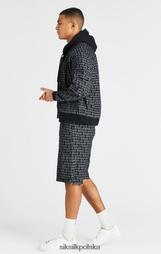 mężczyźni strój 4TPF604 SikSilk Czarne, żakardowe, dżinsowe krótkie spodenki