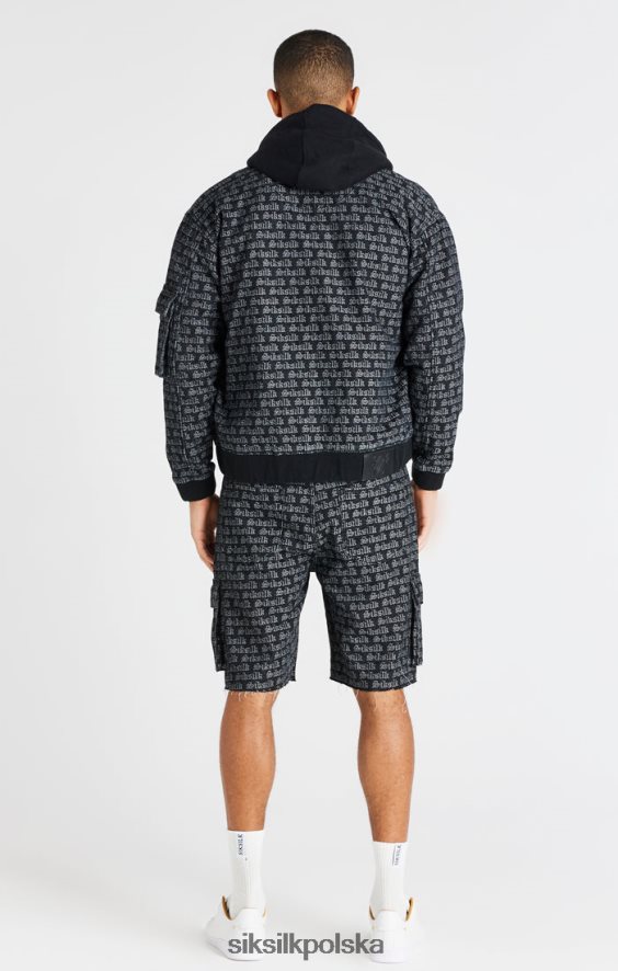 mężczyźni strój 4TPF604 SikSilk Czarne, żakardowe, dżinsowe krótkie spodenki