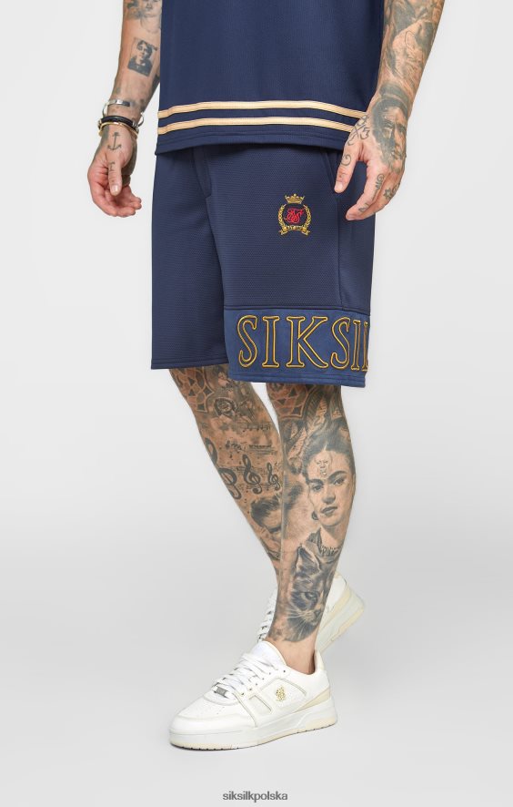 mężczyźni strój 4TPF607 SikSilk granatowy haft, luźny, krótki