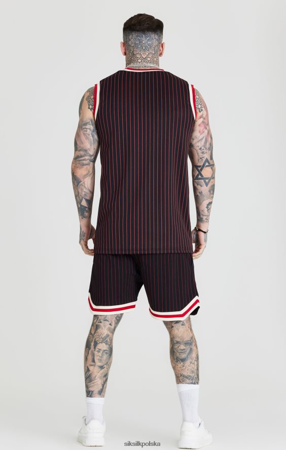 mężczyźni strój 4TPF609 SikSilk czarne, klasyczne spodenki do koszykówki w stylu retro