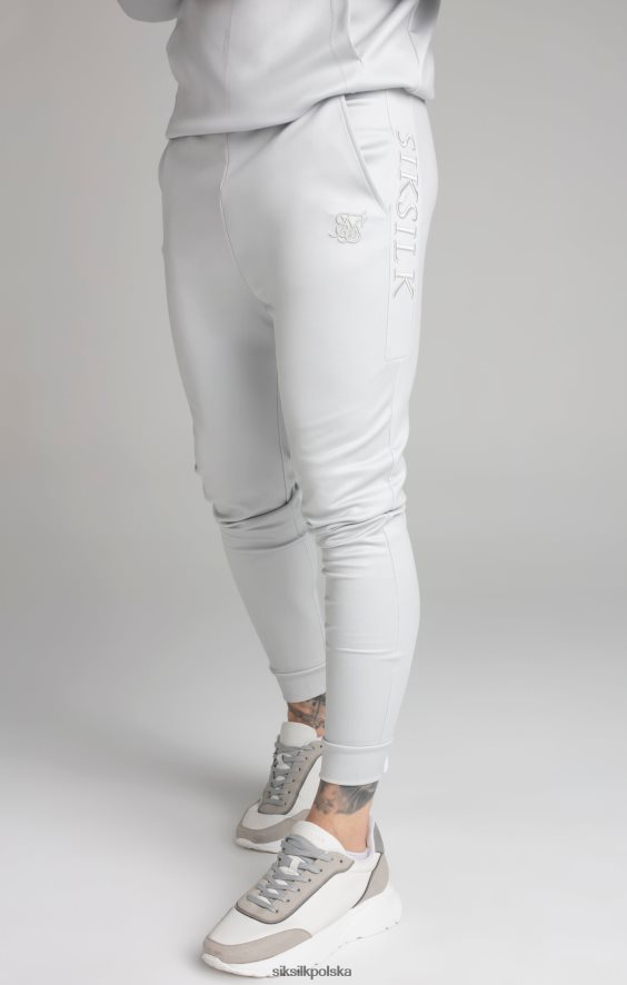 mężczyźni strój 4TPF506 SikSilk Szare spodnie z haftowanym panelem i mankietami