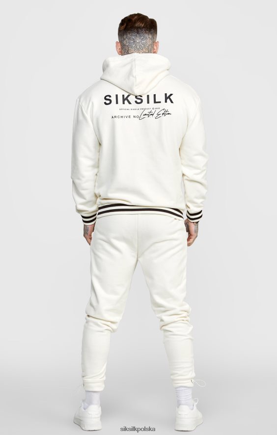 mężczyźni strój 4TPF519 SikSilk Jogger w kolorze ecru z paskiem w talii
