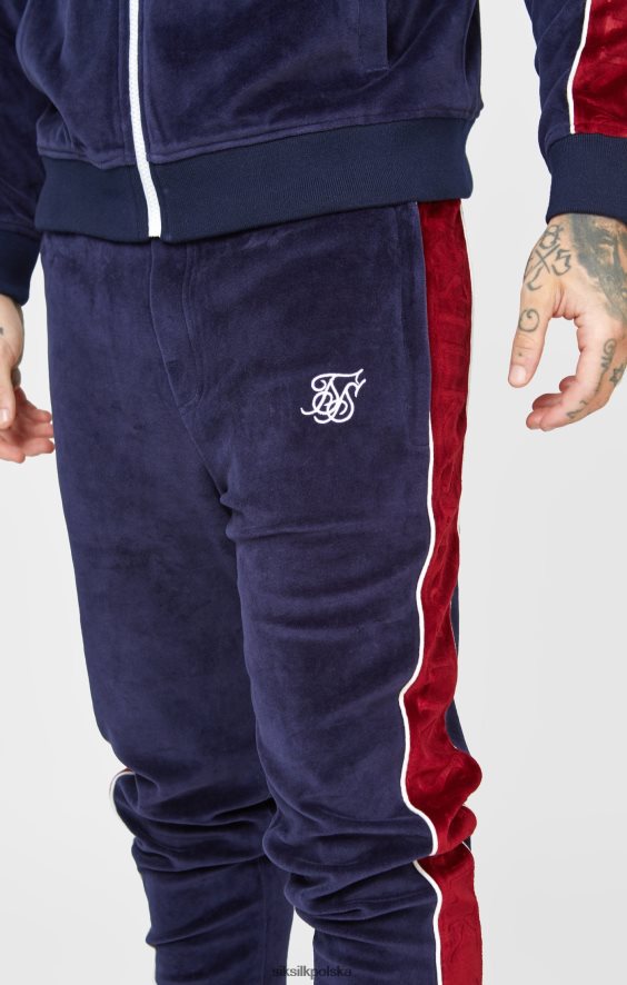 mężczyźni strój 4TPF521 SikSilk granatowe, welurowe spodnie dresowe