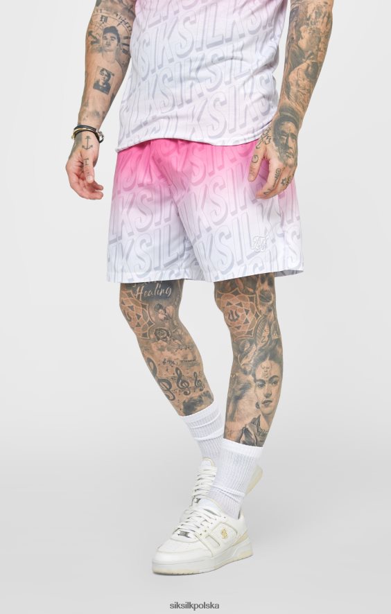 mężczyźni strój 4TPF614 SikSilk różowe logo znikające, krótkie kąpielówki